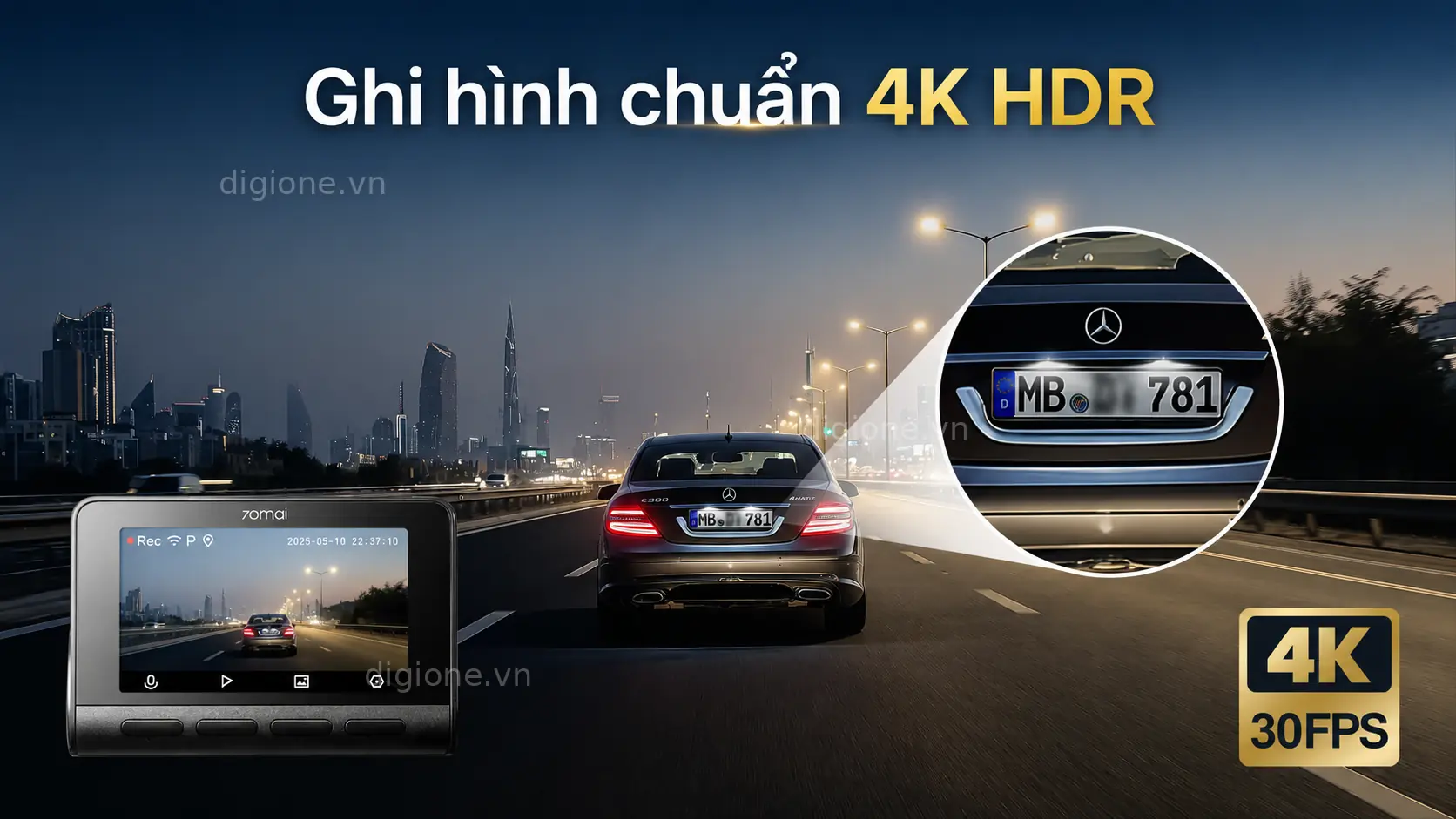Camera h&agrave;nh tr&igrave;nh 70mai A800SE độ ph&acirc;n giải 4K HDR ghi h&igrave;nh sắc n&eacute;t ng&agrave;y v&agrave; đ&ecirc;m