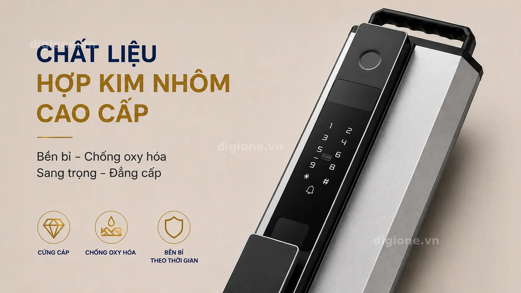 Kh&oacute;a cửa Viro Smartlock VR-Z10F chất liệu hợp kim nh&ocirc;m cao cấp bền bỉ chống ăn m&ograve;n