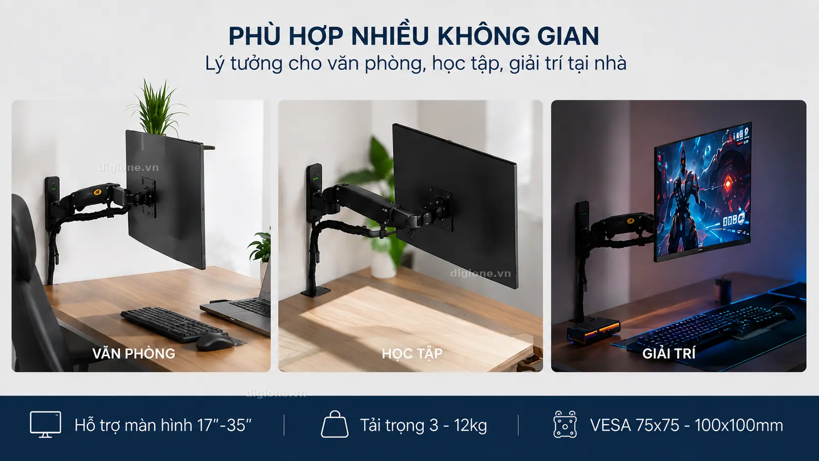 Gi&aacute; treo m&agrave;n h&igrave;nh NB-F150 ph&ugrave; hợp nhiều kh&ocirc;ng gian l&agrave;m việc v&agrave; b&agrave;n m&aacute;y t&iacute;nh