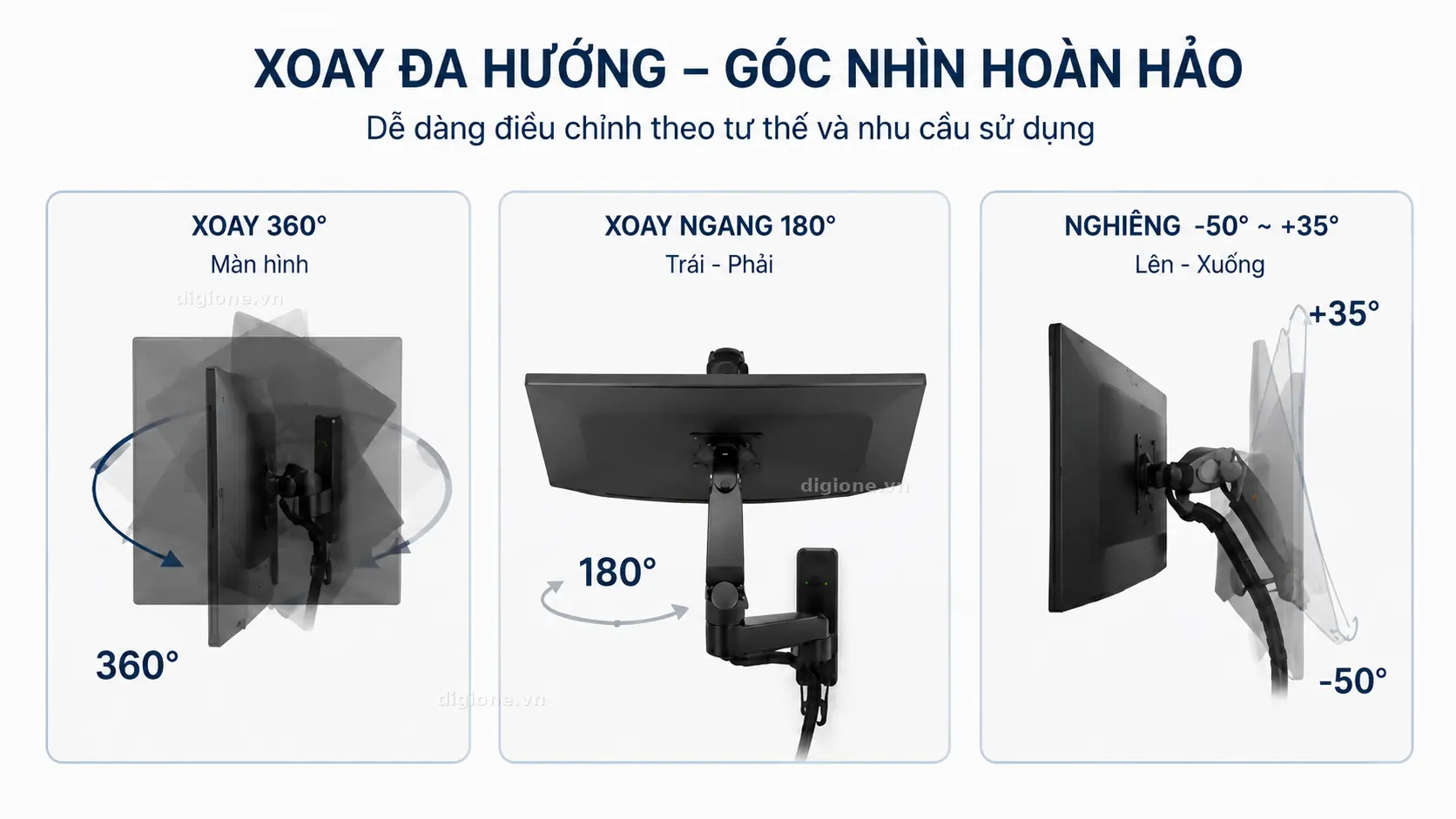 Giá treo màn hình NB-F150 xoay đa hướng linh hoạt điều chỉnh góc nhìn