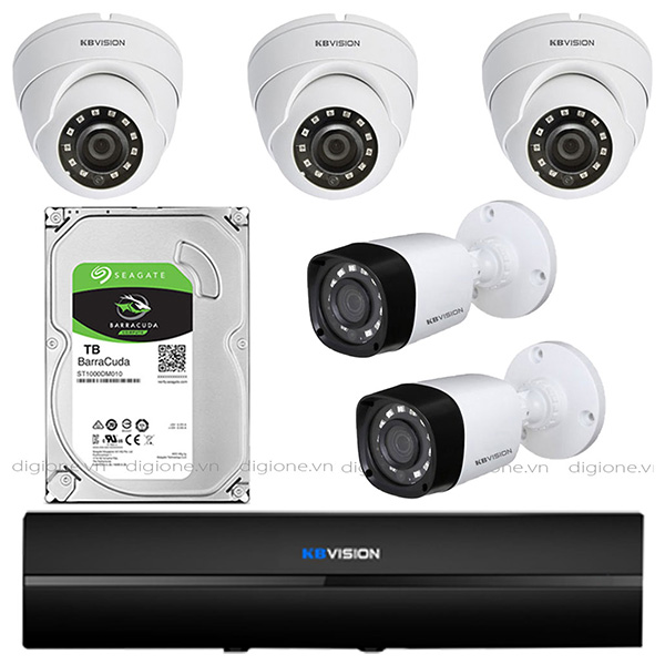 Bộ 5 Mắt Camera KBVISION 2.0mp