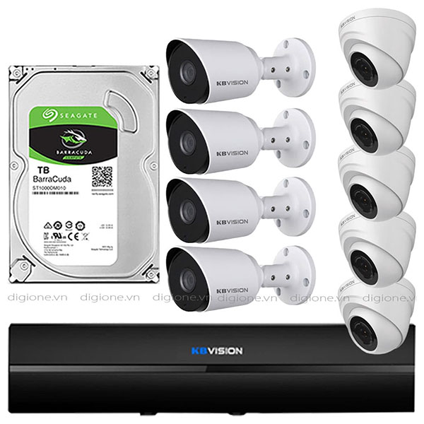 Bộ 9 Mắt Camera KBVISION 2.0mp