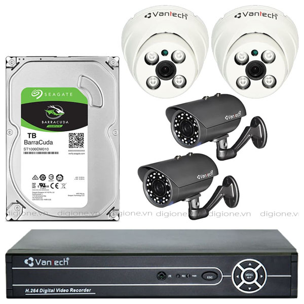 Bộ 4 Mắt Camera VANTECH 2.0mp