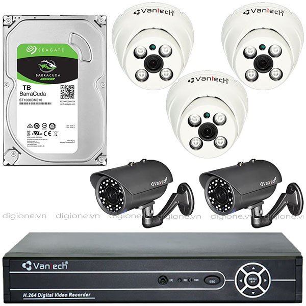 Bộ 5 Mắt Camera VANTECH 2.0mp