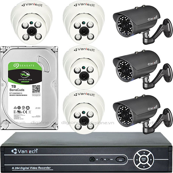 Bộ 7 Mắt Camera VANTECH 2.0mp