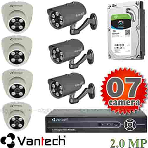 Bộ 7 Mắt Camera VANTECH 2.0mp