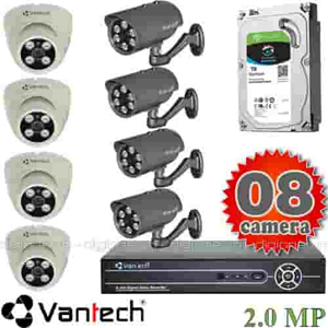 Bộ 8 Mắt Camera VANTECH 2.0mp