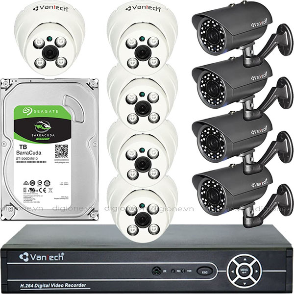 Bộ 9 Mắt Camera VANTECH 2.0mp