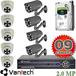 Bộ 9 Mắt Camera VANTECH 2.0mp