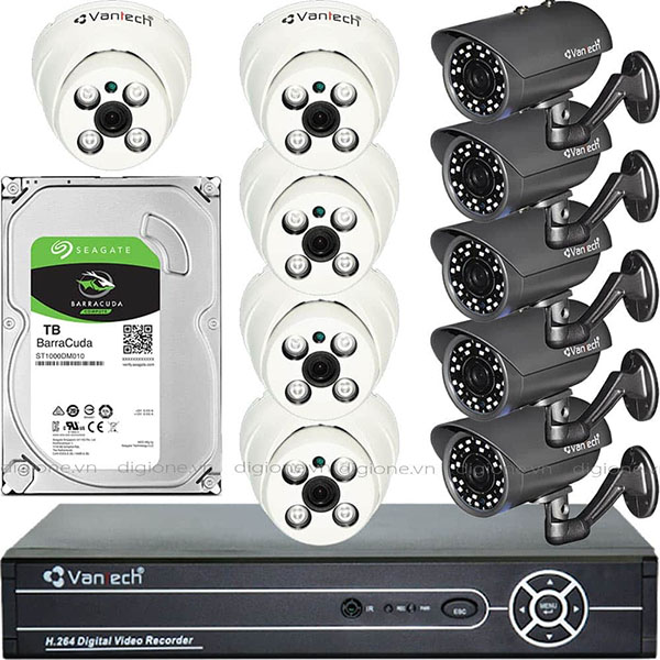 Bộ 10 Mắt Camera VANTECH 2.0mp