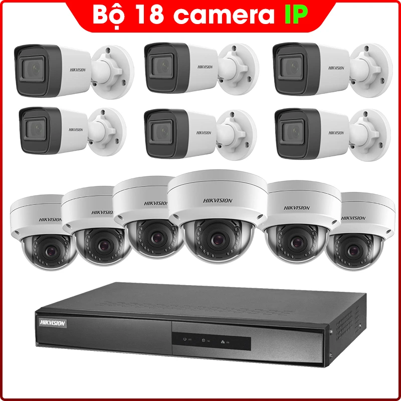 Bộ 18 Mắt Camera IP HIKVISION 2.0mp