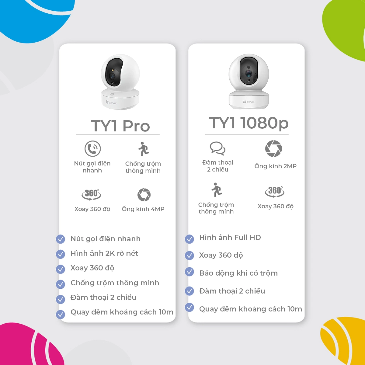 Camera Ezviz Cs TY1 - Tích hợp gọi điện