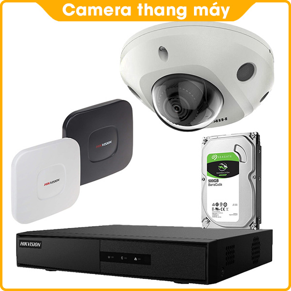 Combo Camera Thang Máy Hikvision 2.0MP Cao Cấp - Thu Tiếng, Kèm Đầu Ghi