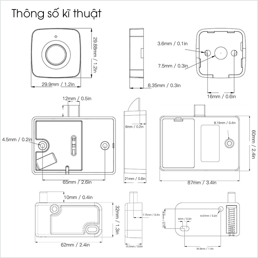 Khóa Tủ Vân Tay Ngăn Kéo DIT01 - Mới nhất 2024
