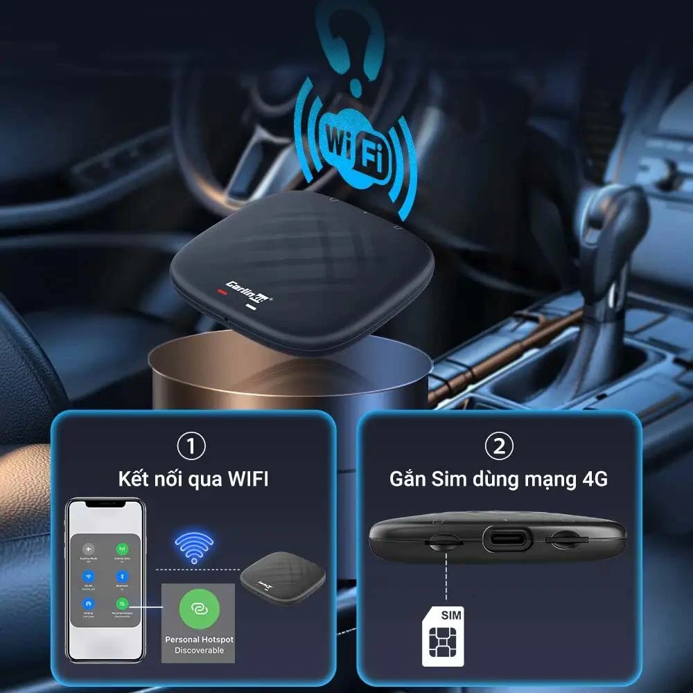 Android Box Carlinkit Tbox Plus QCM6125 Ram 8GB/128GB Chính Hãng