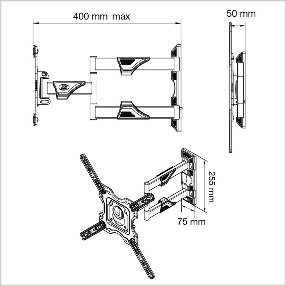 Giá Treo Tivi Xoay Nhập Khẩu NB-P4 32" - 55" Hàng Nhập Khẩu