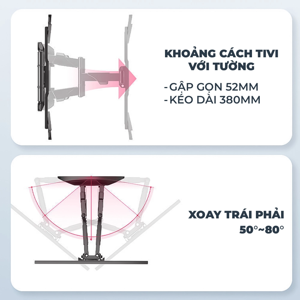 Giá Treo Tivi Xoay NB P6 40" - 80" (nhập khẩu)