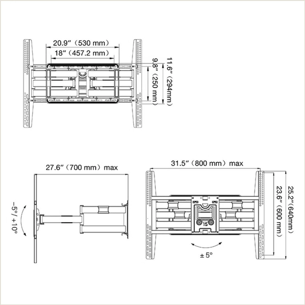 Giá Treo Tivi Xoay NB SP5 75" - 110" (nhập khẩu)