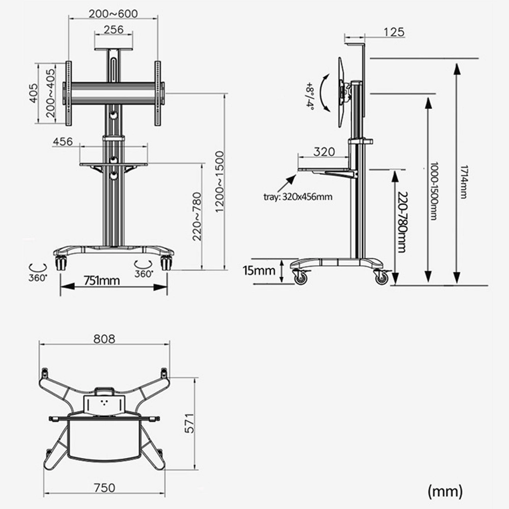 Giá Treo Tivi Di Động AVF1500 32" - 65" Hàng Nhập Khẩu