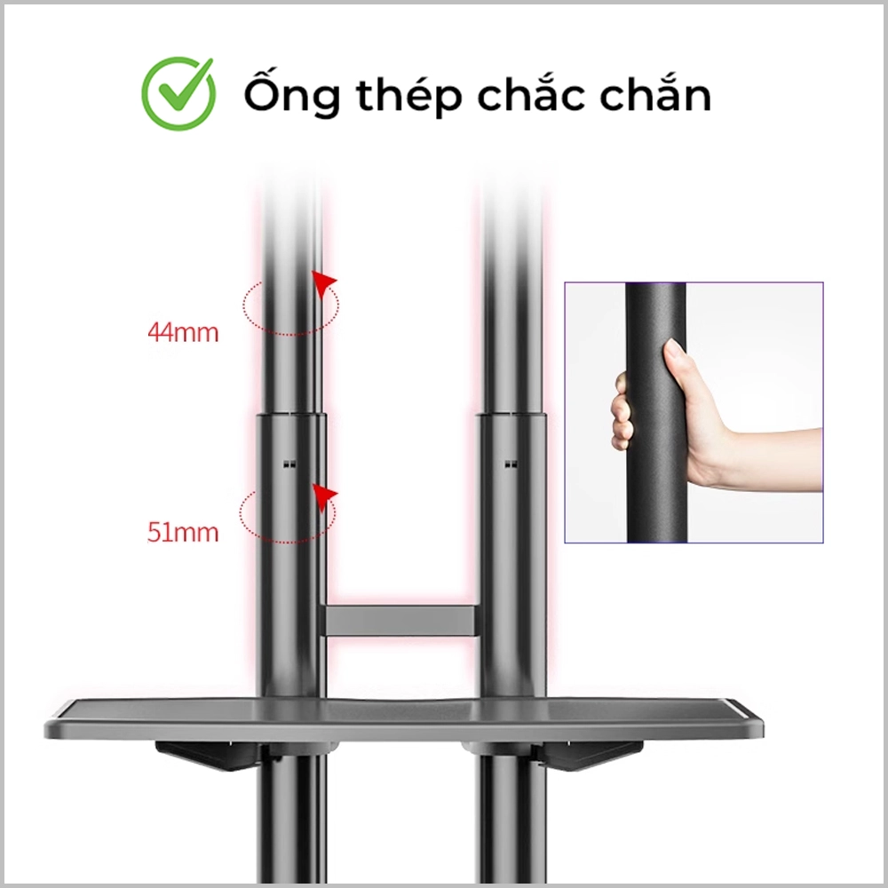 Giá Treo Tivi Di Động Nhập Khẩu Ava1500 32"- 75" (kèm khay camera) - Bản cao cấp nhất 2025