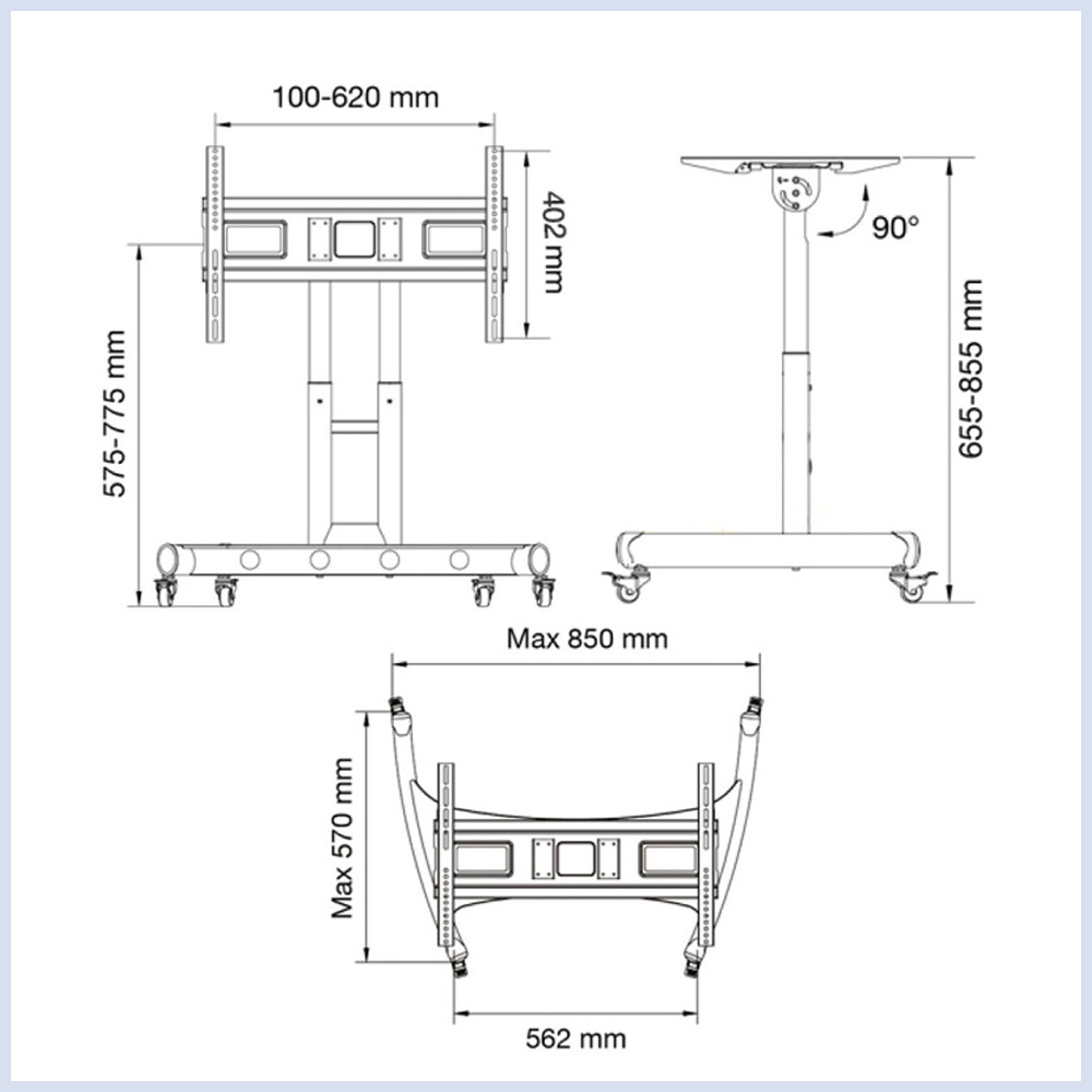 Giá Treo Tivi Hội Nghị Di Động Ava50 32"- 75" Hàng Nhập Khẩu