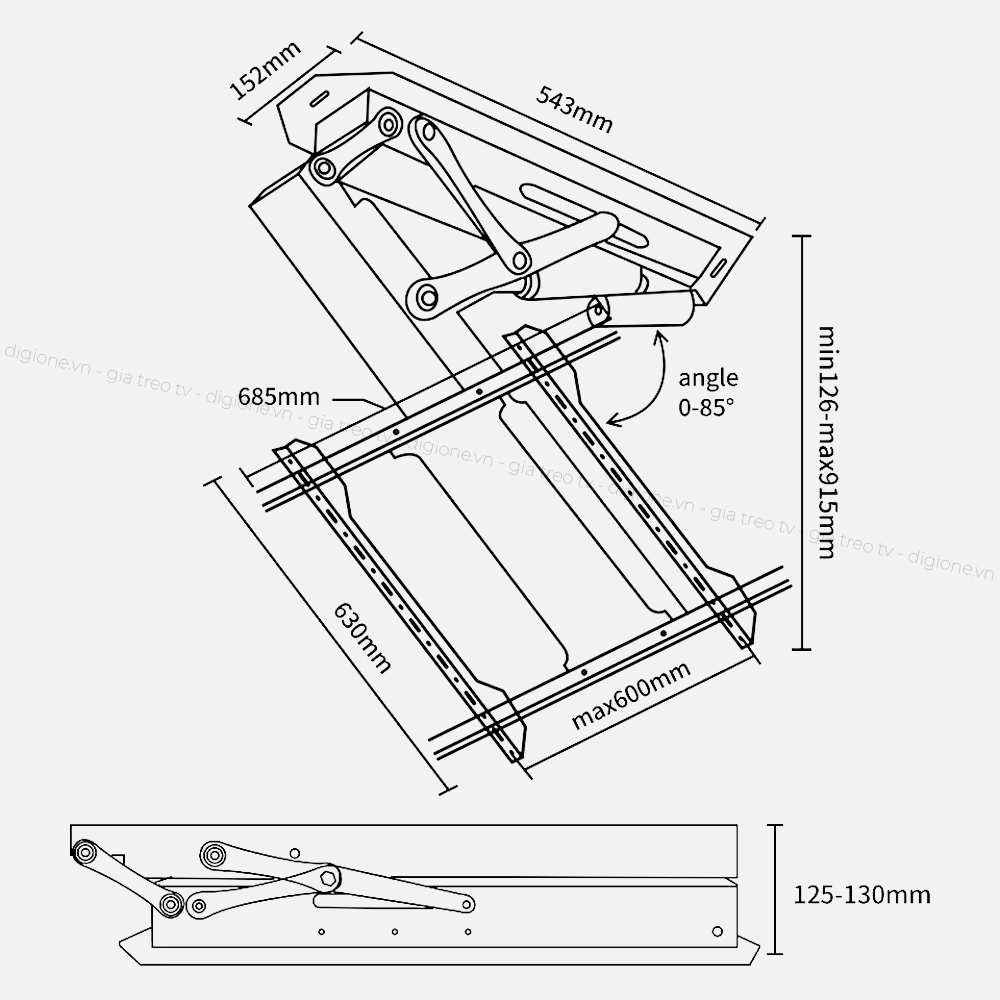 Giá Treo Tivi Thả Trần Có Điều Khiển 32 - 90 inch