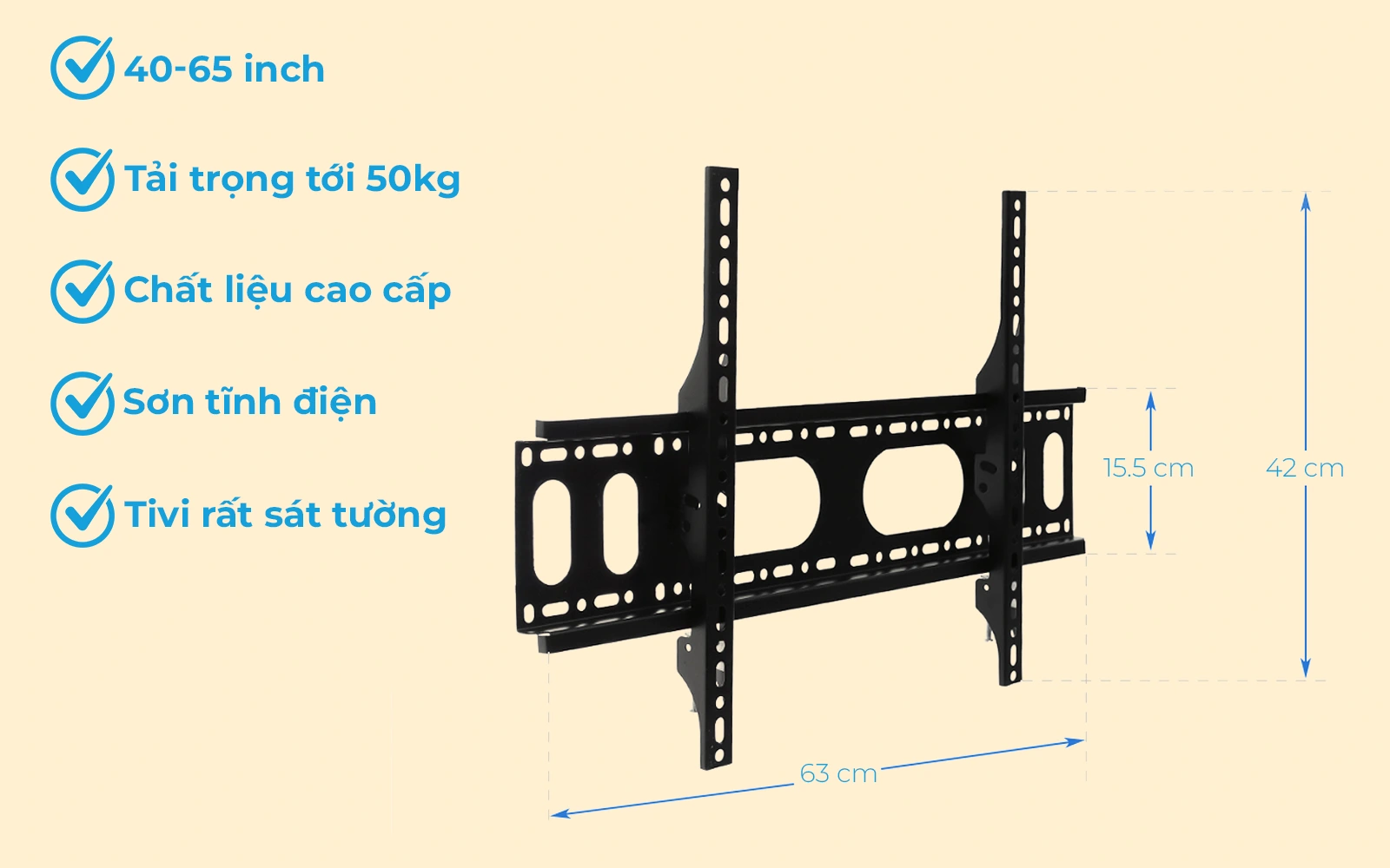 Đặc tính khung-treo-tivi-42-65-inch-co-dinh-camel-cmt65