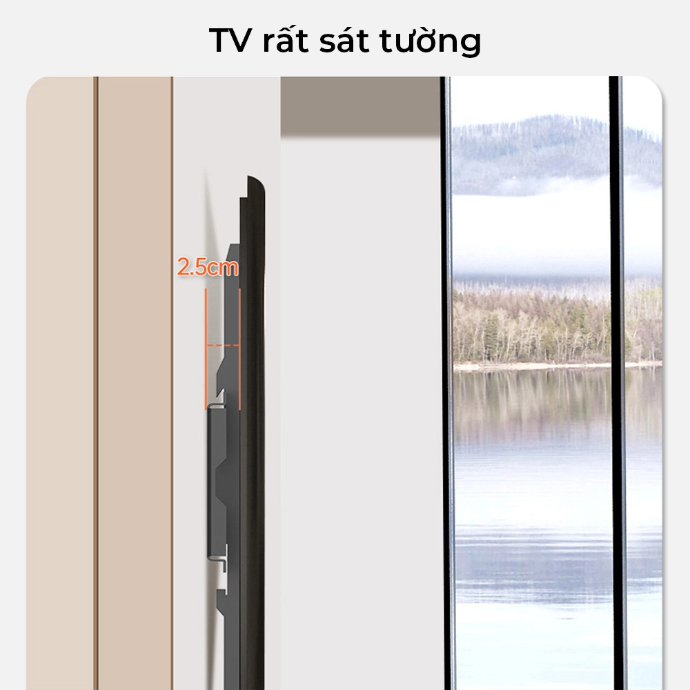 Giá Treo Tivi Thẳng Sát Tường B88 45" - 90"