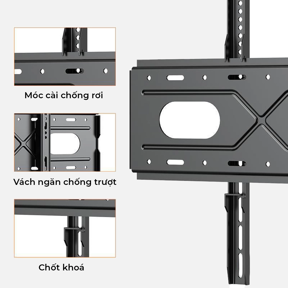 Giá Treo Tivi Thẳng Sát Tường B88 45" - 90"