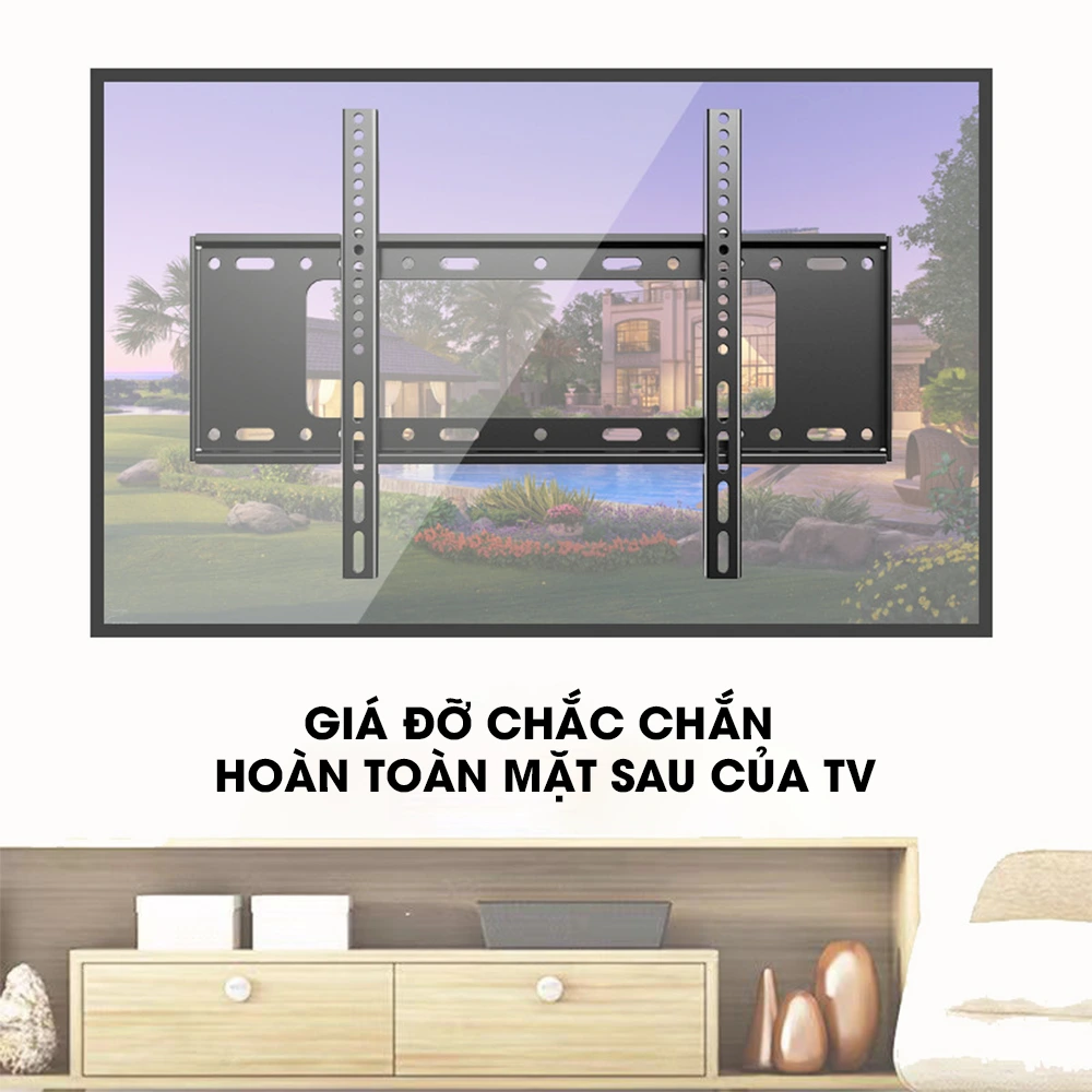 Giá Treo Tivi Phẳng Sát Tường DK75 50" - 75" - Loại thép dày