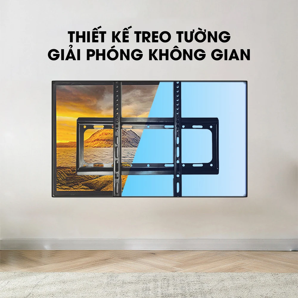 Giá Treo Tivi Phẳng Sát Tường DK75 50" - 75" - Loại thép dày