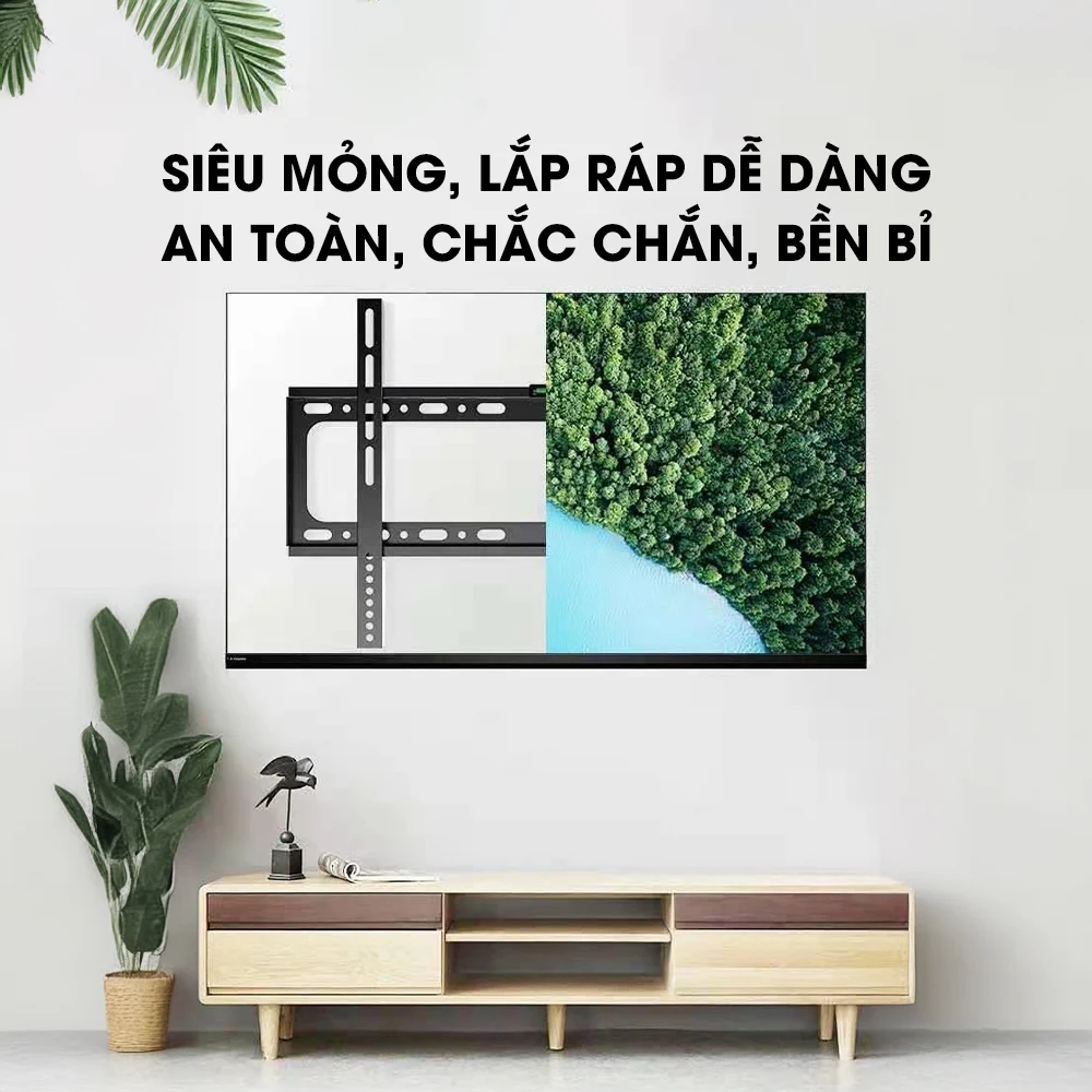 Giá Treo Tivi Phẳng Sát Tường DK75 50" - 75" - Loại thép dày