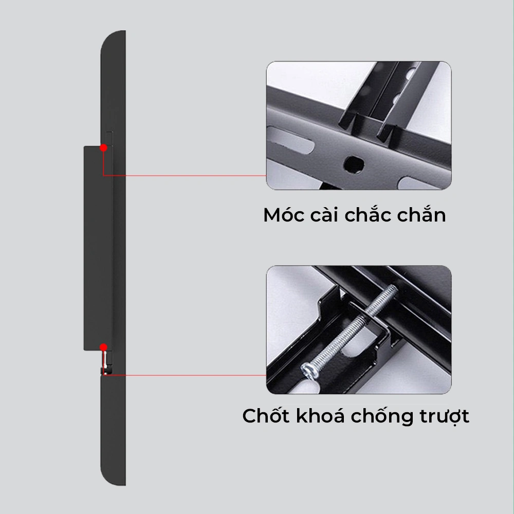Giá Treo Tivi Phẳng Sát Tường DK75 50" - 75" - Loại thép dày