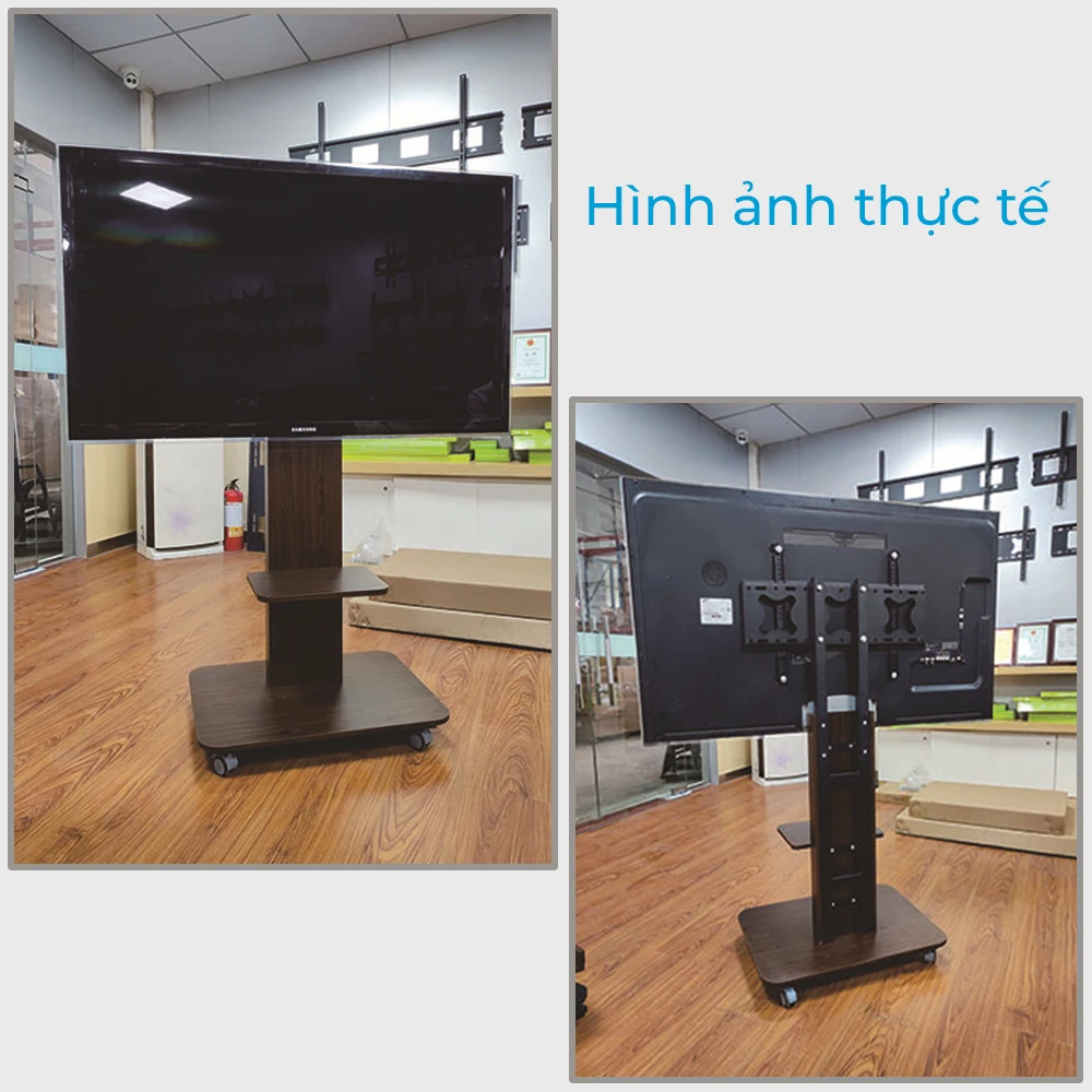 Kệ Treo Tivi Di Động Gỗ Y01 40"-70"