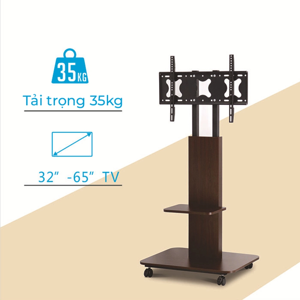 Kệ Treo Tivi Di Động Gỗ Y01  40"-70"