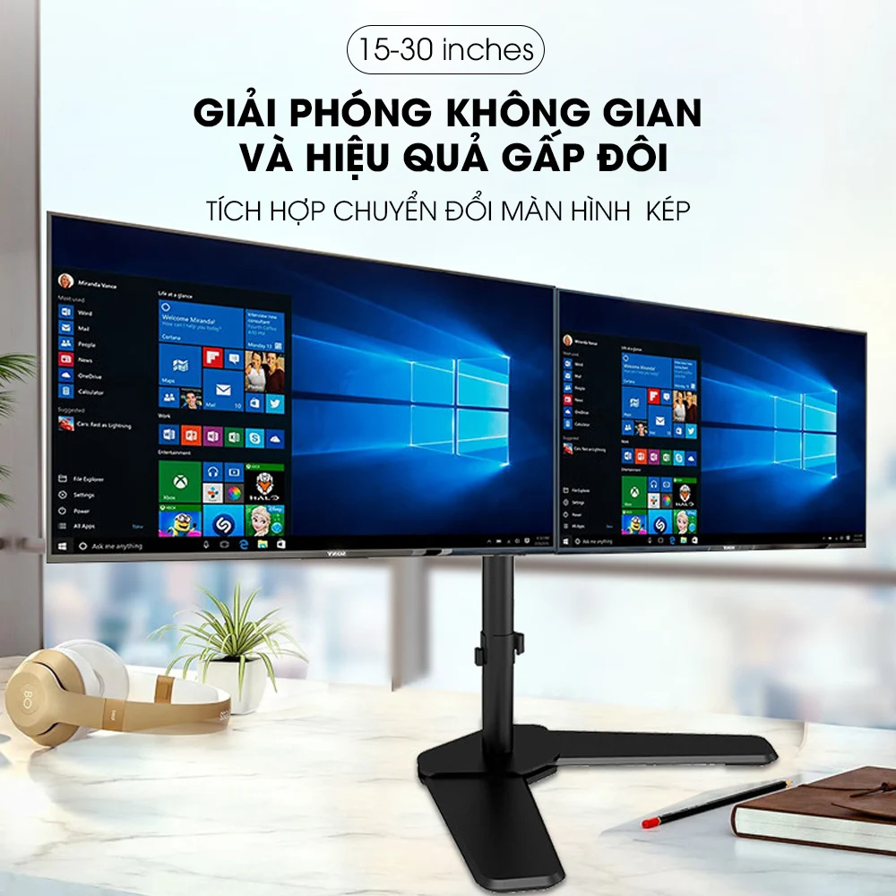 Giá Treo Hai Màn Hình Để Bàn M042 17 – 27 Inch