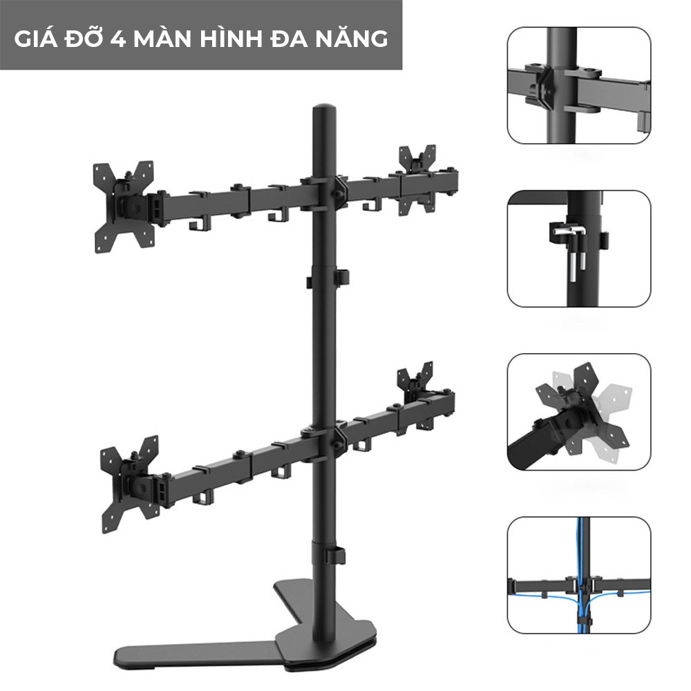 Giá Treo 4 Màn Hình M044 (17" – 27") Hàng Nhập Khẩu