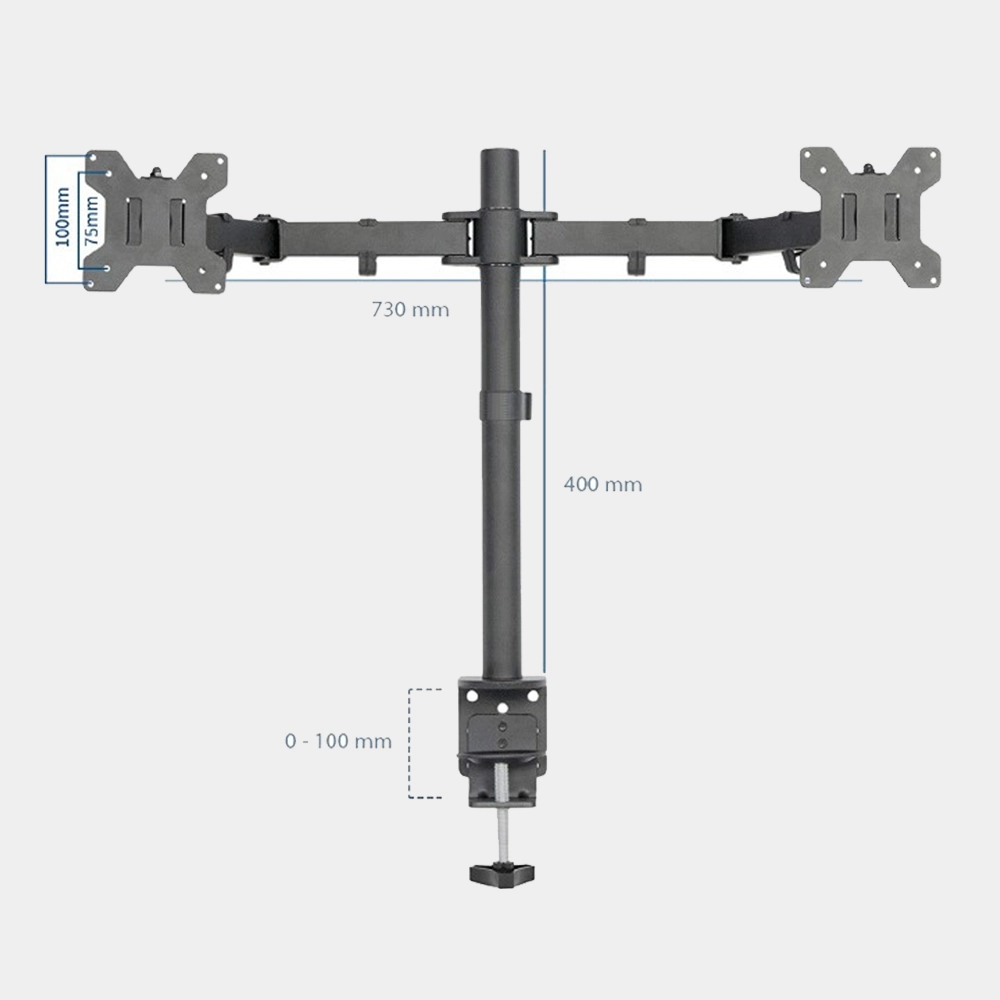 Giá Treo 2 Màn Hình Kẹp Bàn M052 (17" - 27")