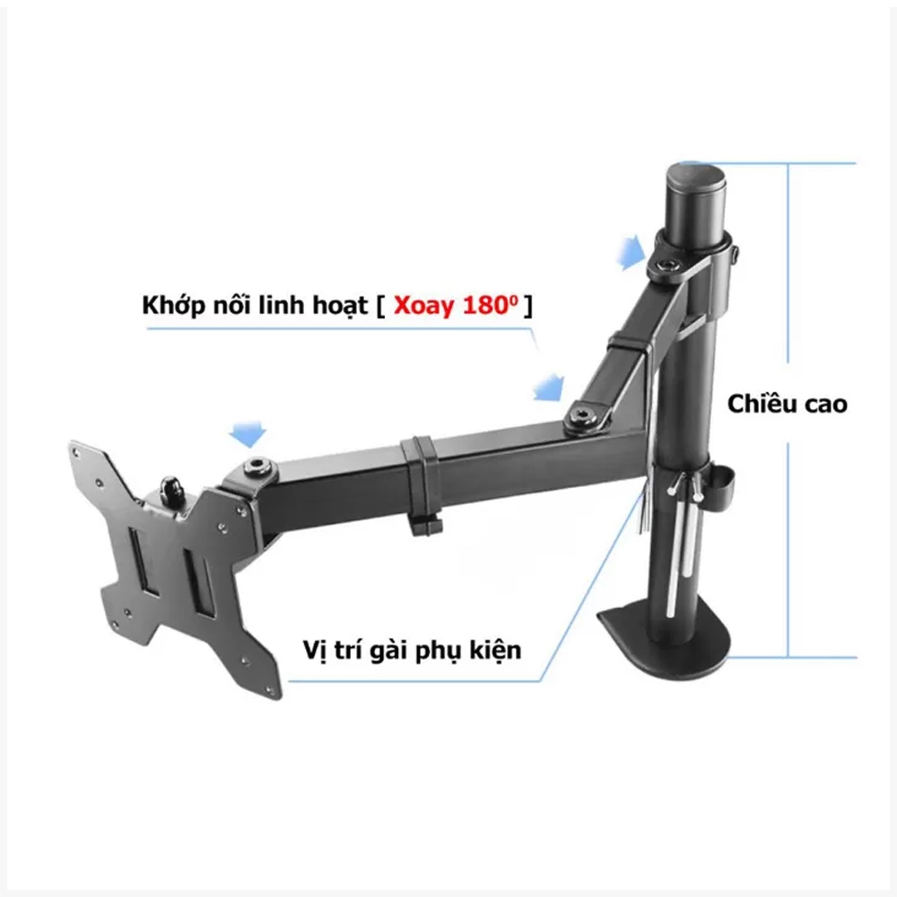 Giá Treo Màn Hình Máy Tính Kẹp Bàn M051 17-27 Inch