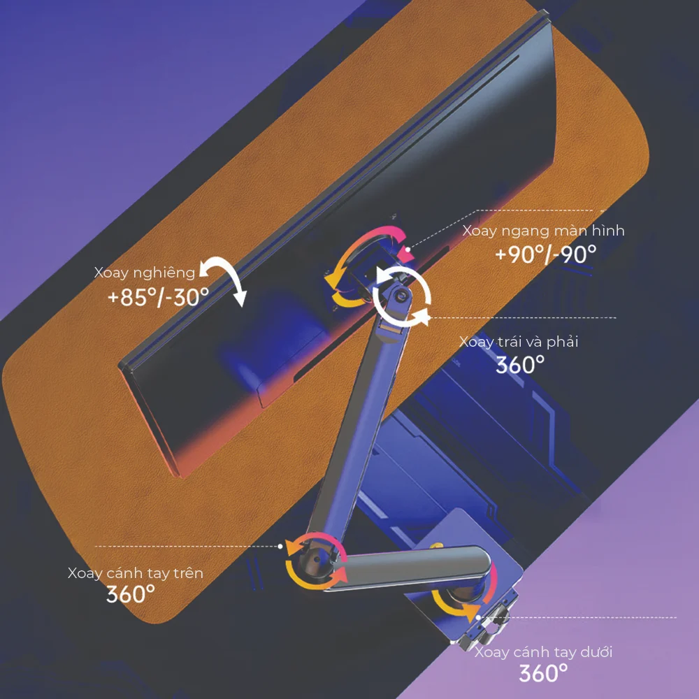 Giá Treo Màn Hình Máy Tính NB-G45 (22"- 40") Xoay Đa Năng 360 Độ