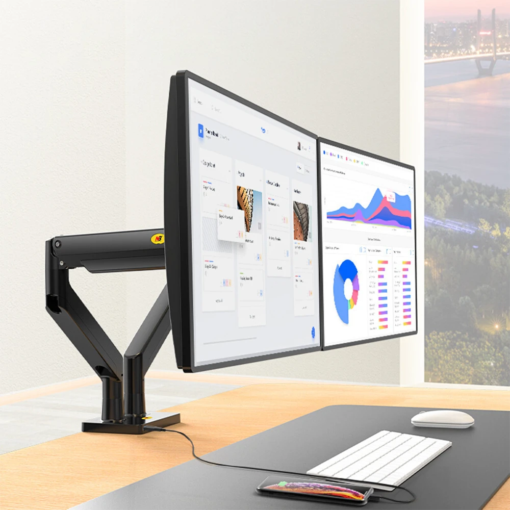 Giá Treo Màn Hình Máy Tính NB-G35 (22"- 32") Treo 2 Màn Hình Cùng Lúc