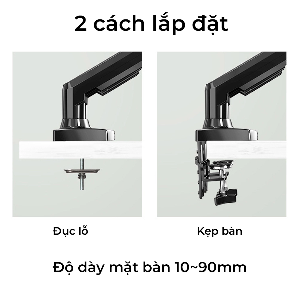 Giá Treo 2 Màn Hình Máy Tính NB F160 (17"- 29") Xoay Đa Năng Tiện Lợi
