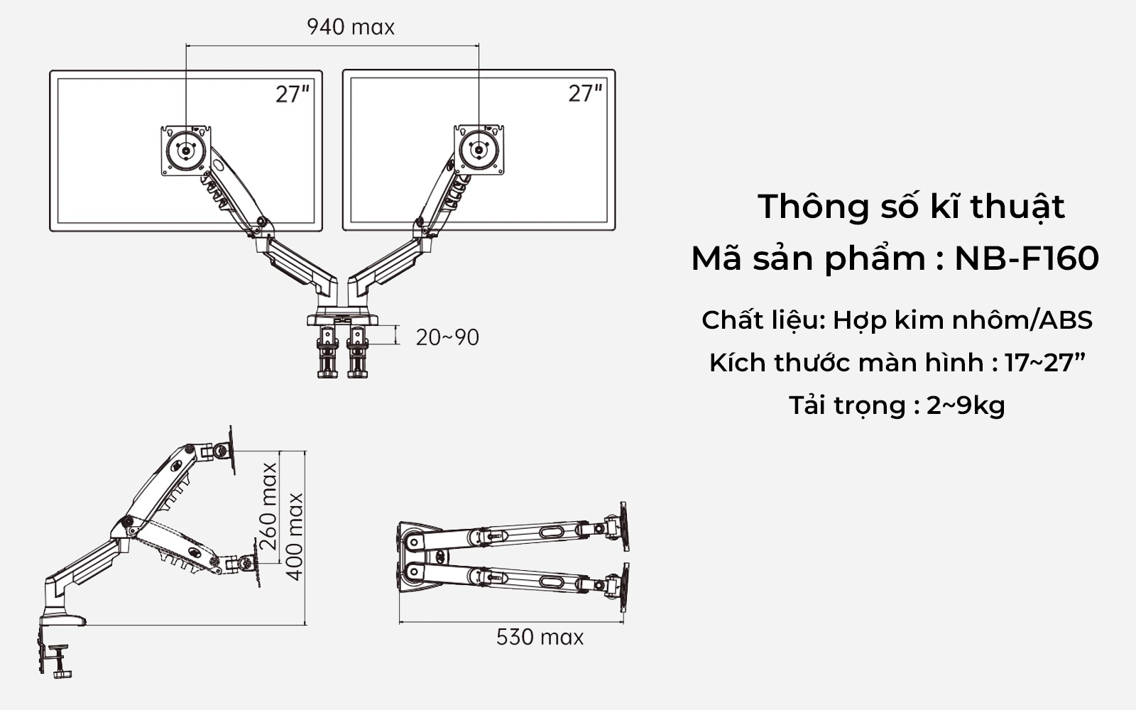 gia-treo-man-hinh-may-tinh-f160-thong-so
