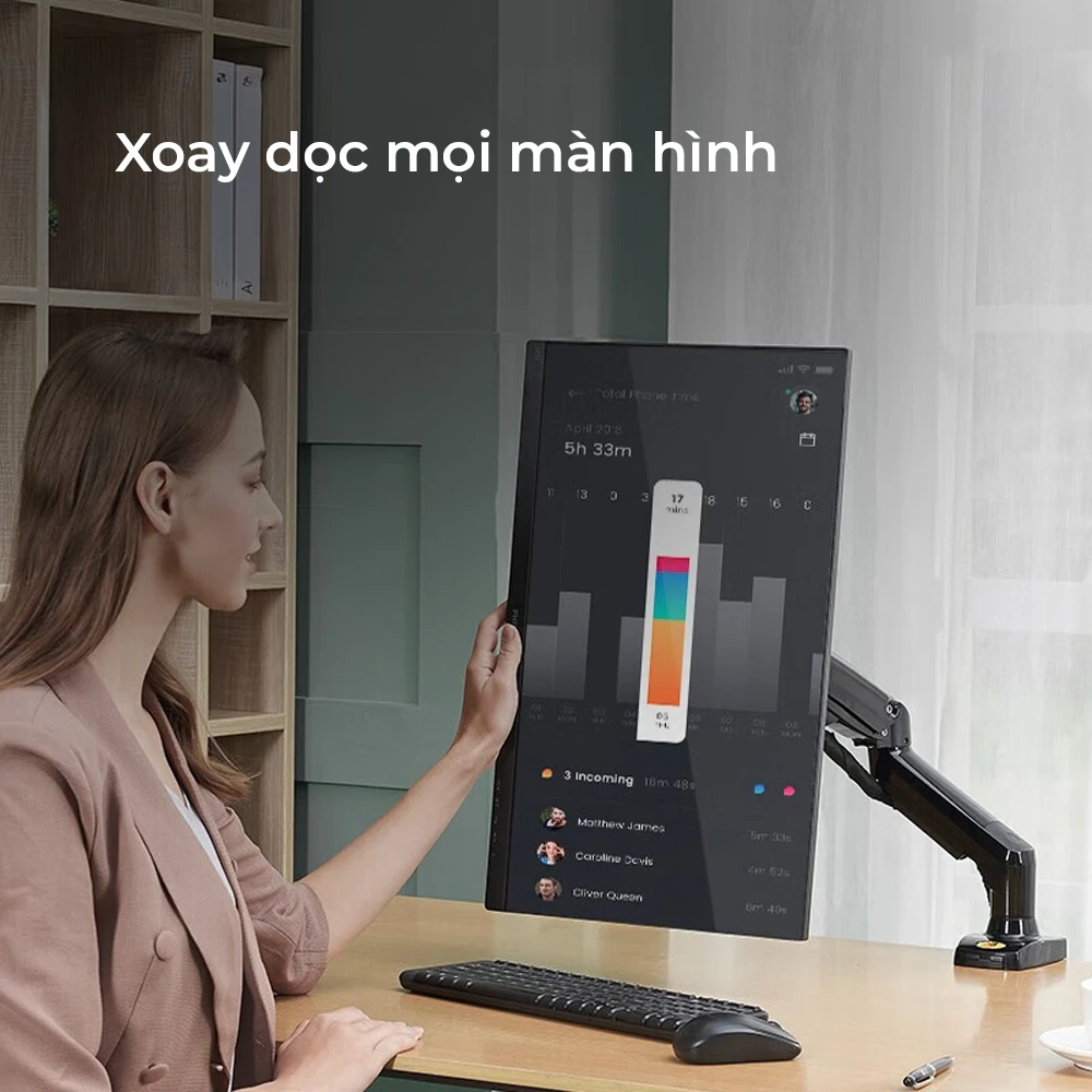 Giá Treo Màn Hình Máy Tính NB-F80 (17"- 30") Xoay Đa Hướng 360 Độ