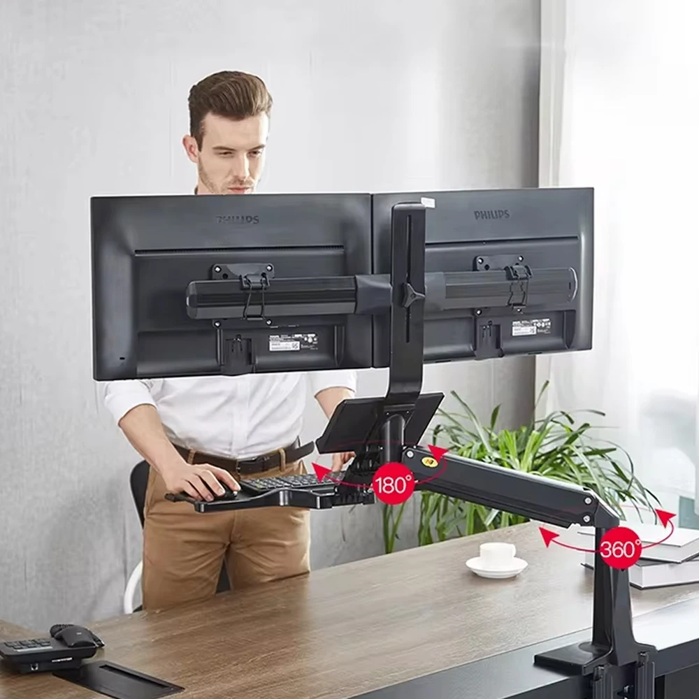 Giá Đỡ Kẹp Bàn 2 Màn Hình Máy Tính NB-FC24 (17"- 24")