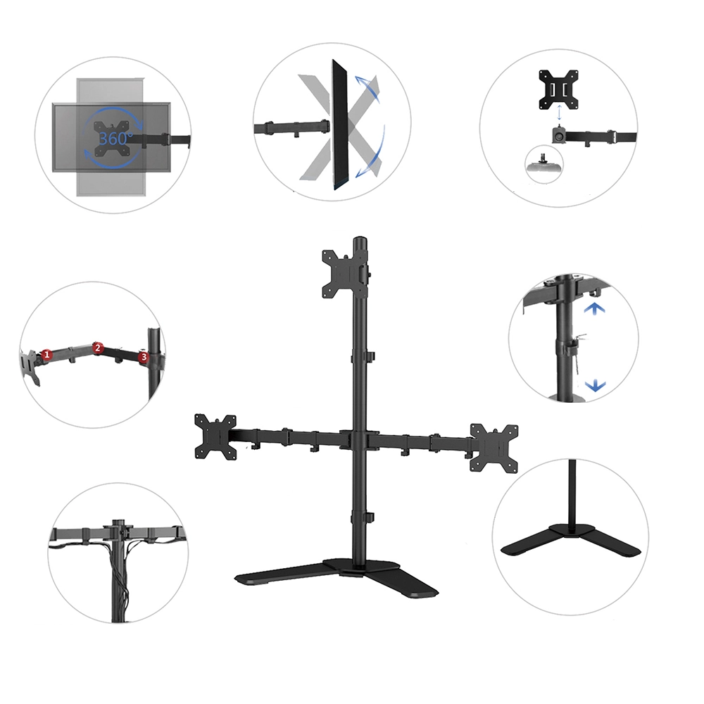 Giá Treo 3 Màn Hình Máy Tính Để Bàn M043 (17" - 27")