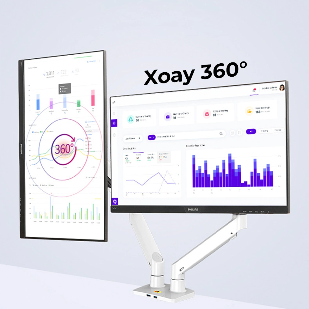 Giá Treo 2 Màn Hình Máy Tính NB F195A (19"- 32") Xoay Mọi Hướng