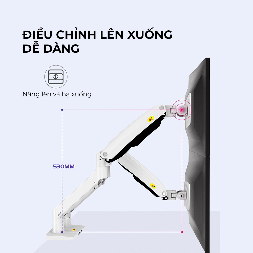 Giá Treo 2 Màn Hình Máy Tính NB F195A (19"- 32") Xoay Mọi Hướng