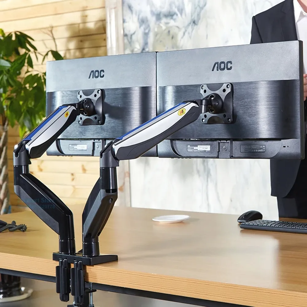 Giá Treo 2 Màn Hình Máy Tính NB-F185A (22"- 27") Hàng Nhập Khẩu