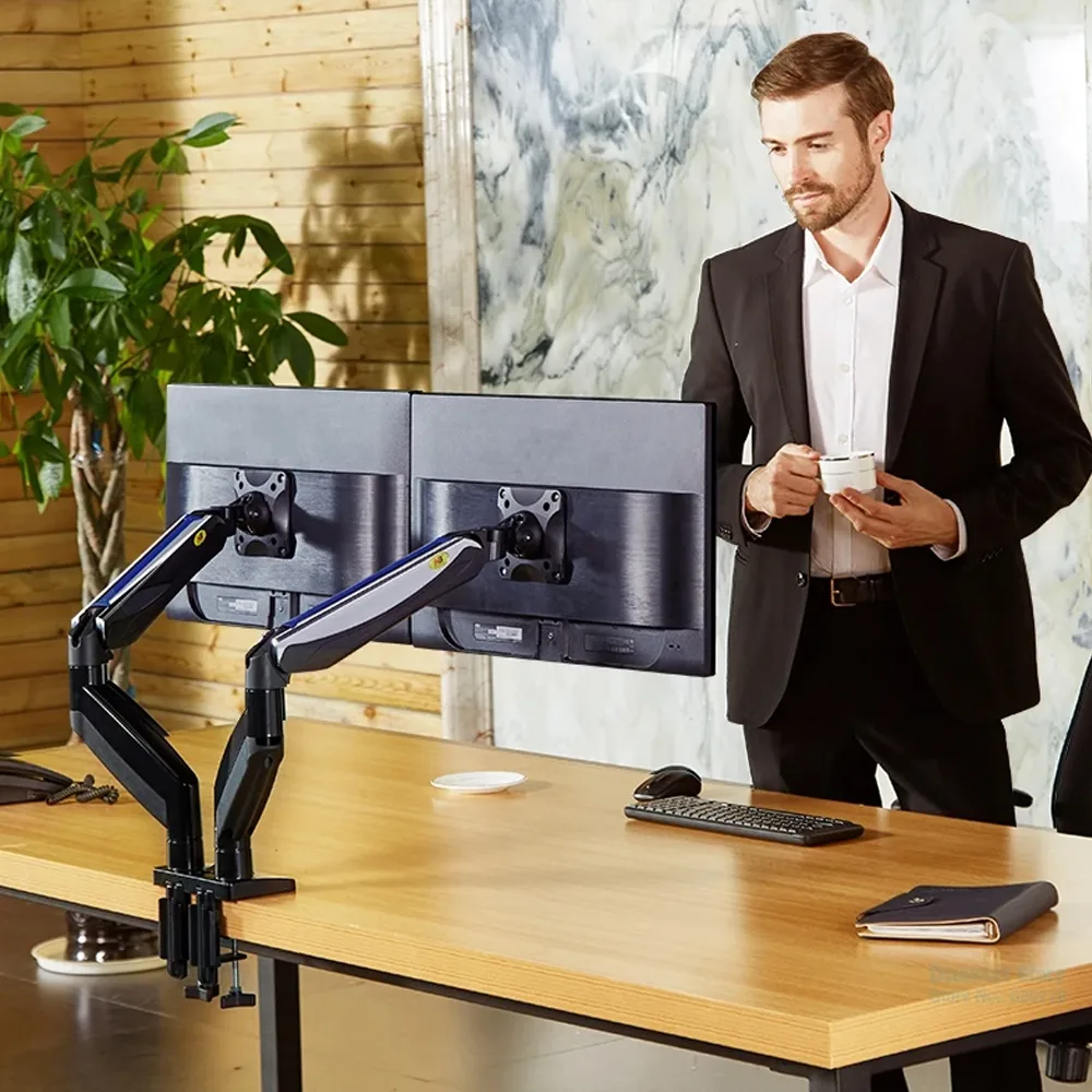 Giá Treo 2 Màn Hình Máy Tính NB-F185A (22"- 27") Hàng Nhập Khẩu